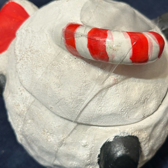 Vintage Ceramic Santa Cookie Bowl Head Sticking Out Christmas And Candy Cane - Picture 6 of 11